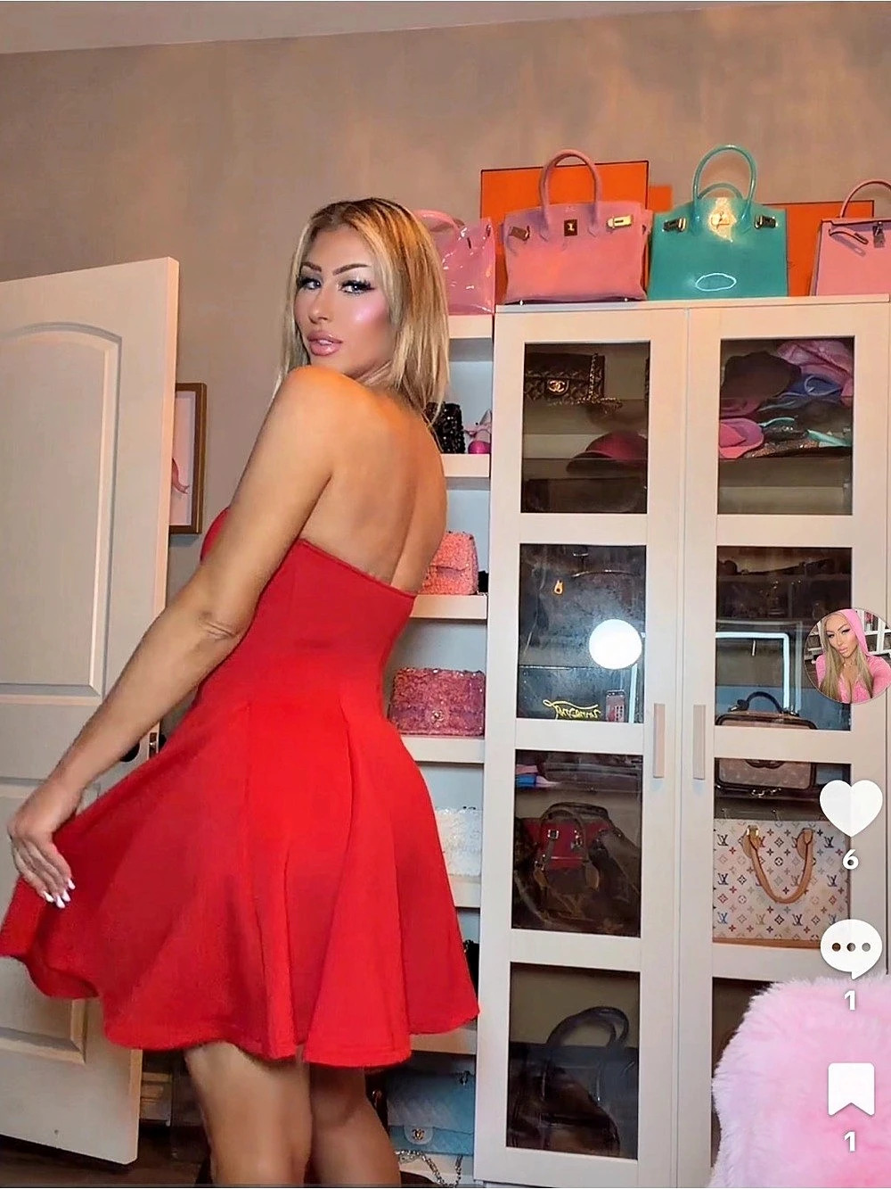 Red Strapless Mini Dress Like New